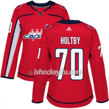 Dame NHL Washington Capitals Trøje Braden Holtby 70 Adidas 2017-2018 Rød Authentic
